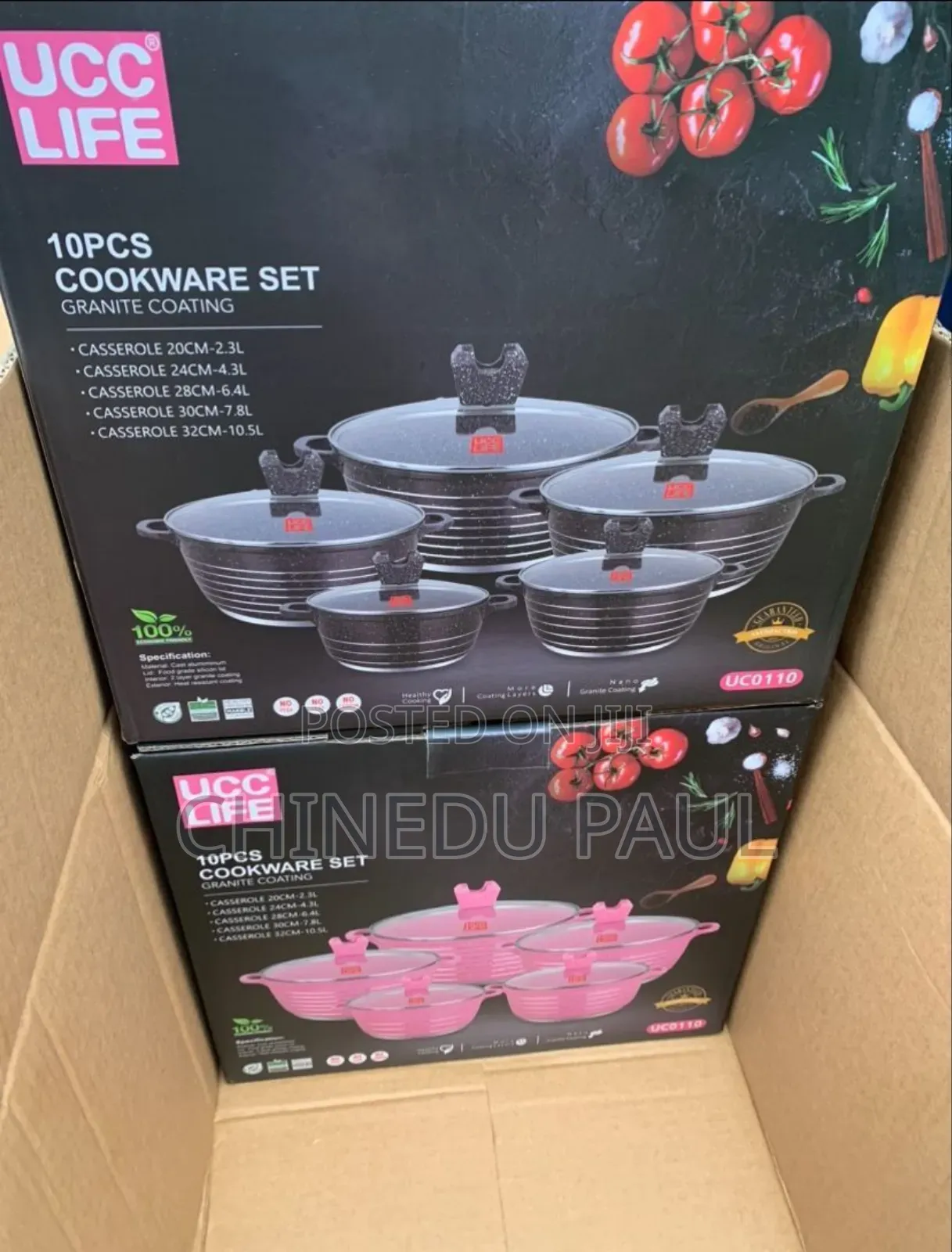 Ucc Life (Uc0110)Original Cast Granite 10-PCS Cookware Set/Pot (Yz103)
