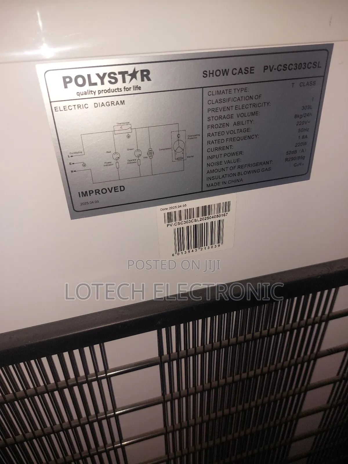 Polystar Showcase Fridge Pv-Csc303csl – 303l