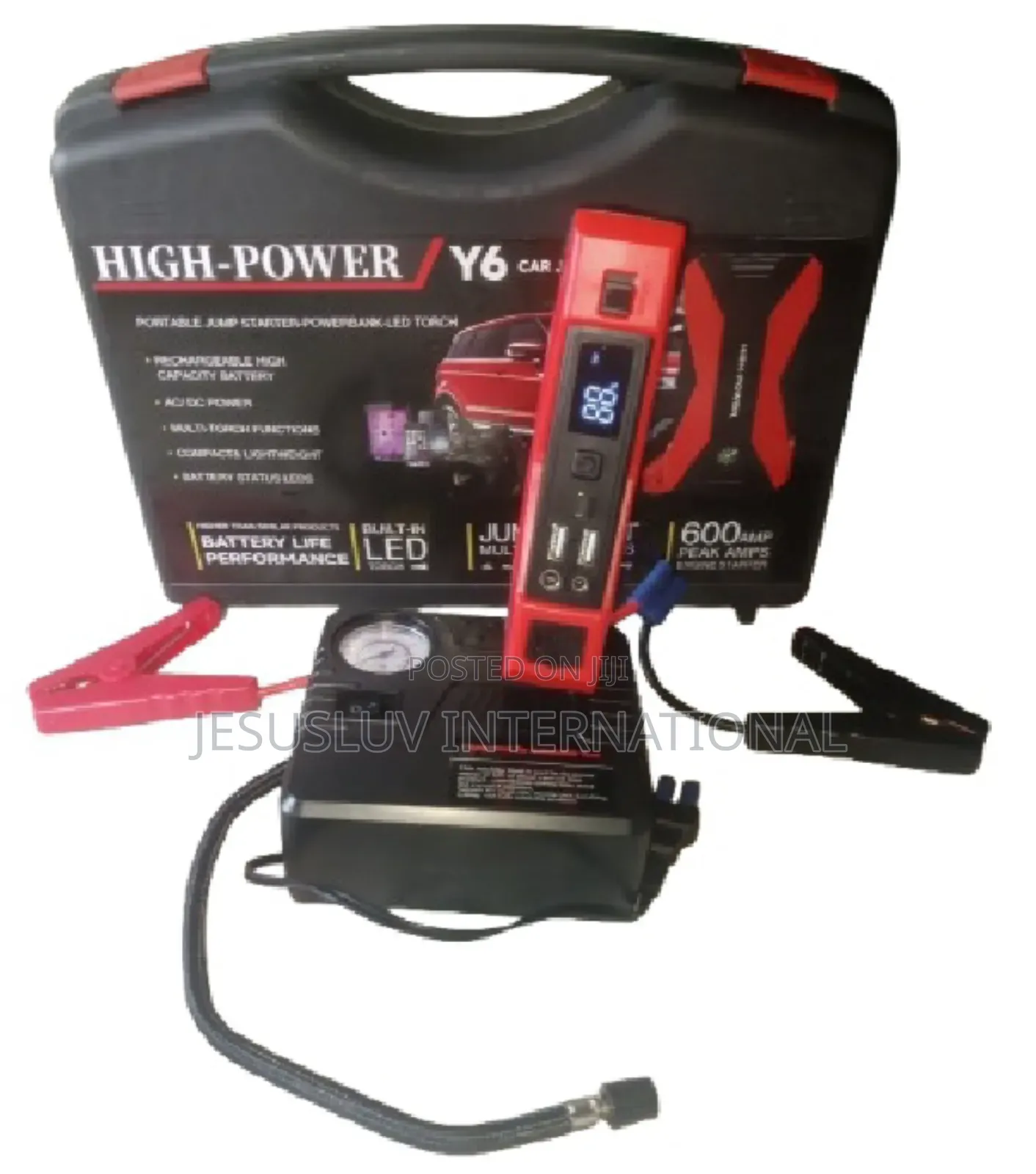 Car Jump Starter Y6 With Tyre Inflator Power Bank