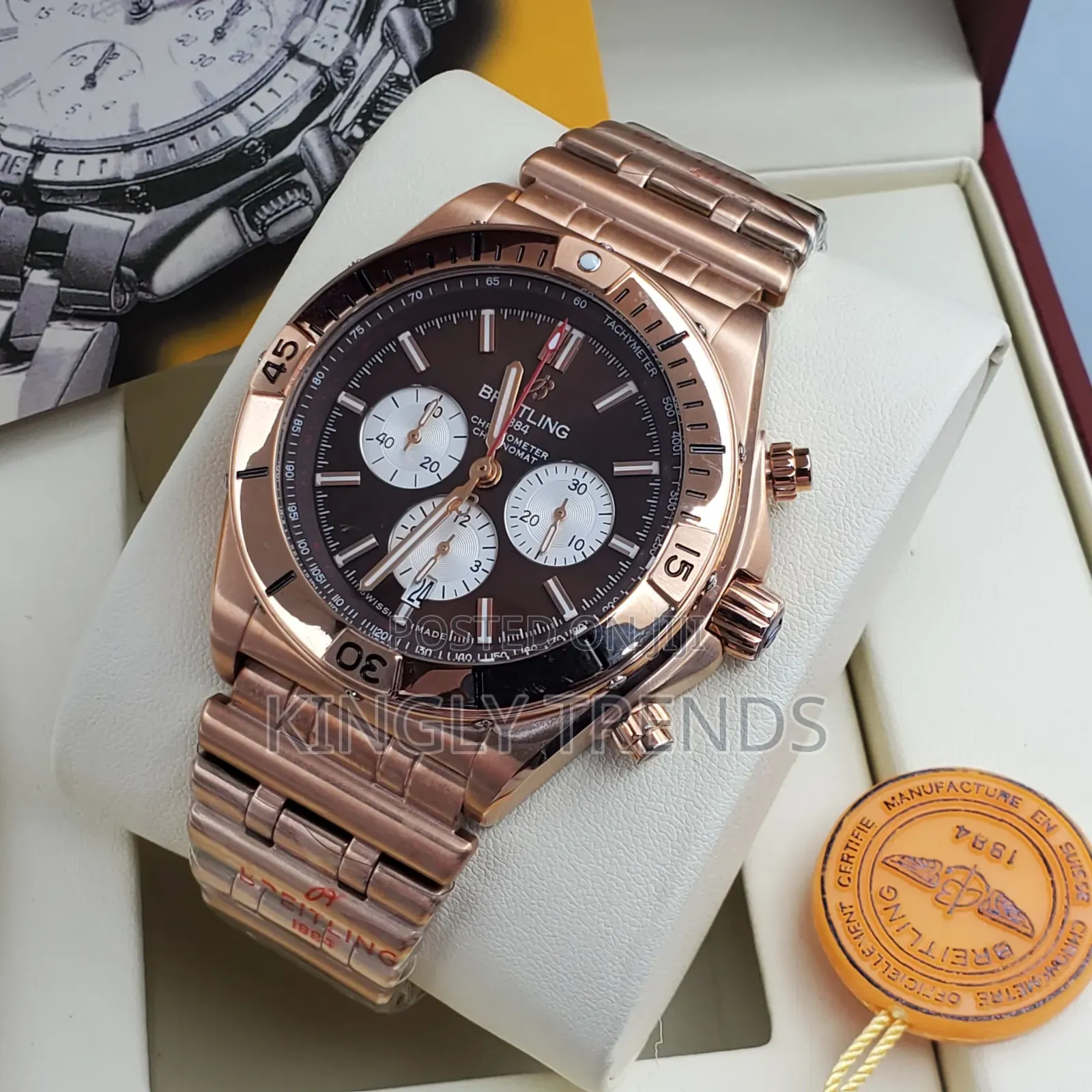 Breitling Chronometer Gold-Plated Wristwatch
