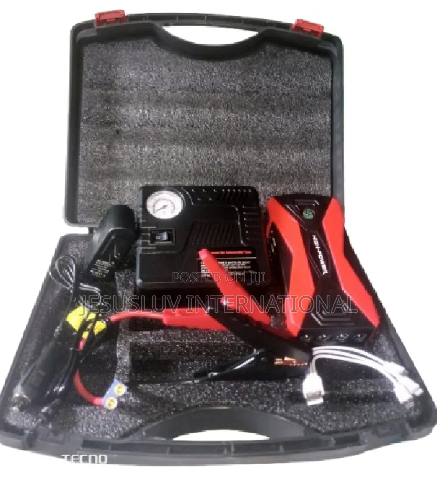 Car Jump Starter With Digital Display Tire Inflator 12volts