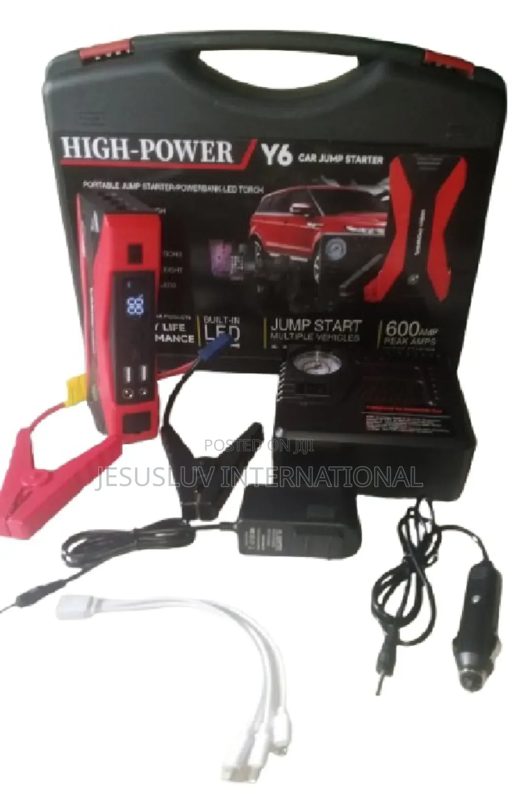 Car Jump Starter With Digital Display Tire Inflator 12volts