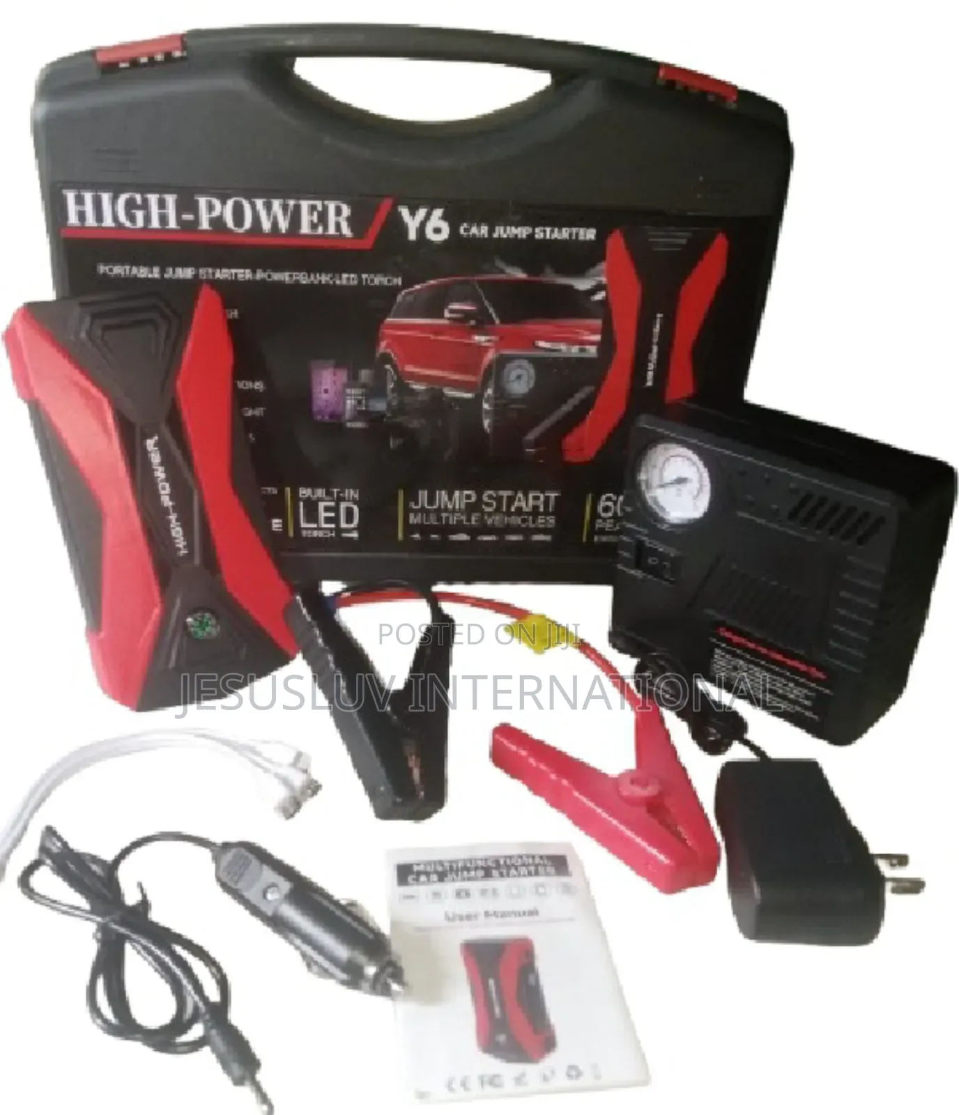 High Power Digital Display Y6 Jump Starter With Tyre Pump Inflator 12v