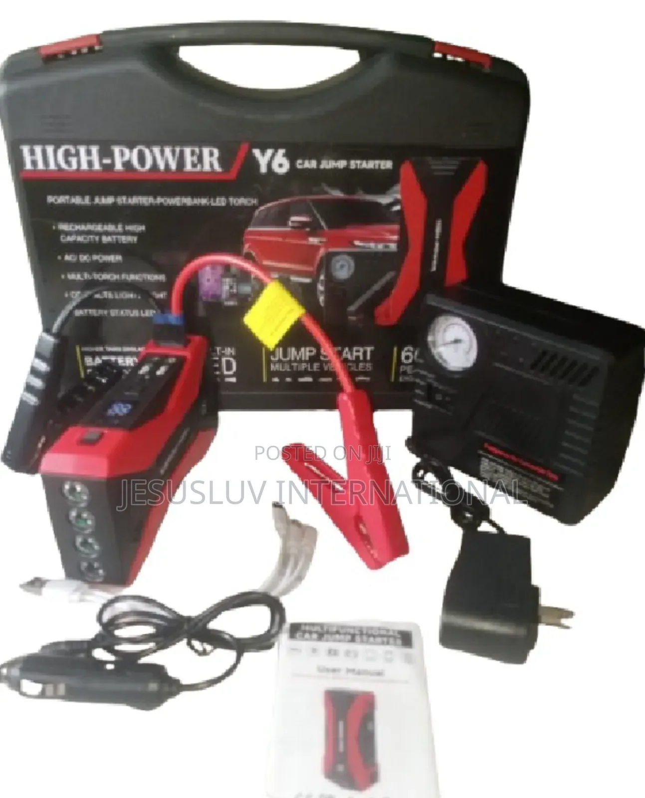 High Power Digital Display Y6 Jump Starter With Tyre Pump Inflator 12v