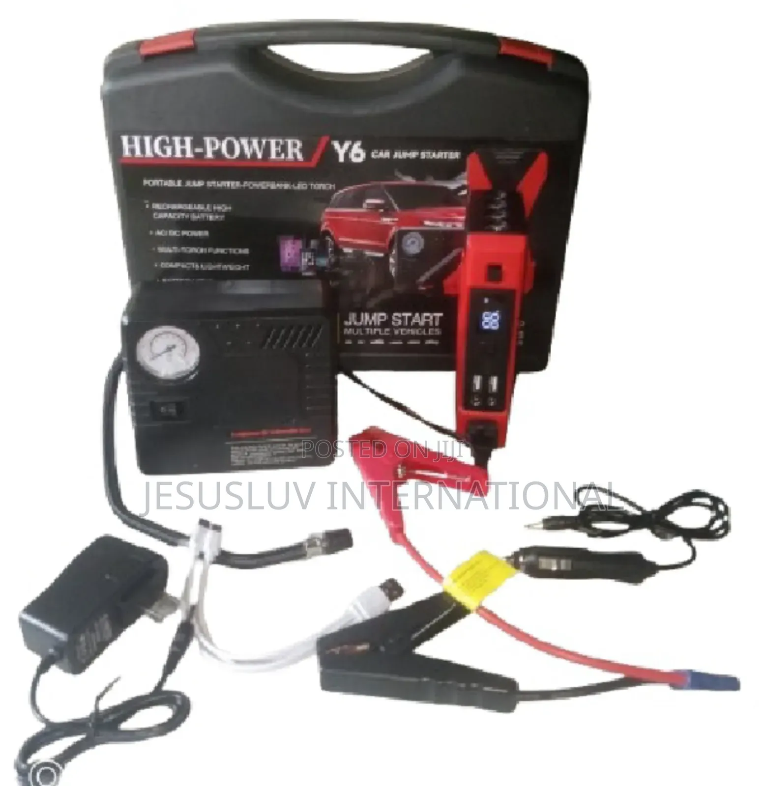 High Power Digital Display Y6 Jump Starter With Tyre Pump Inflator 12v
