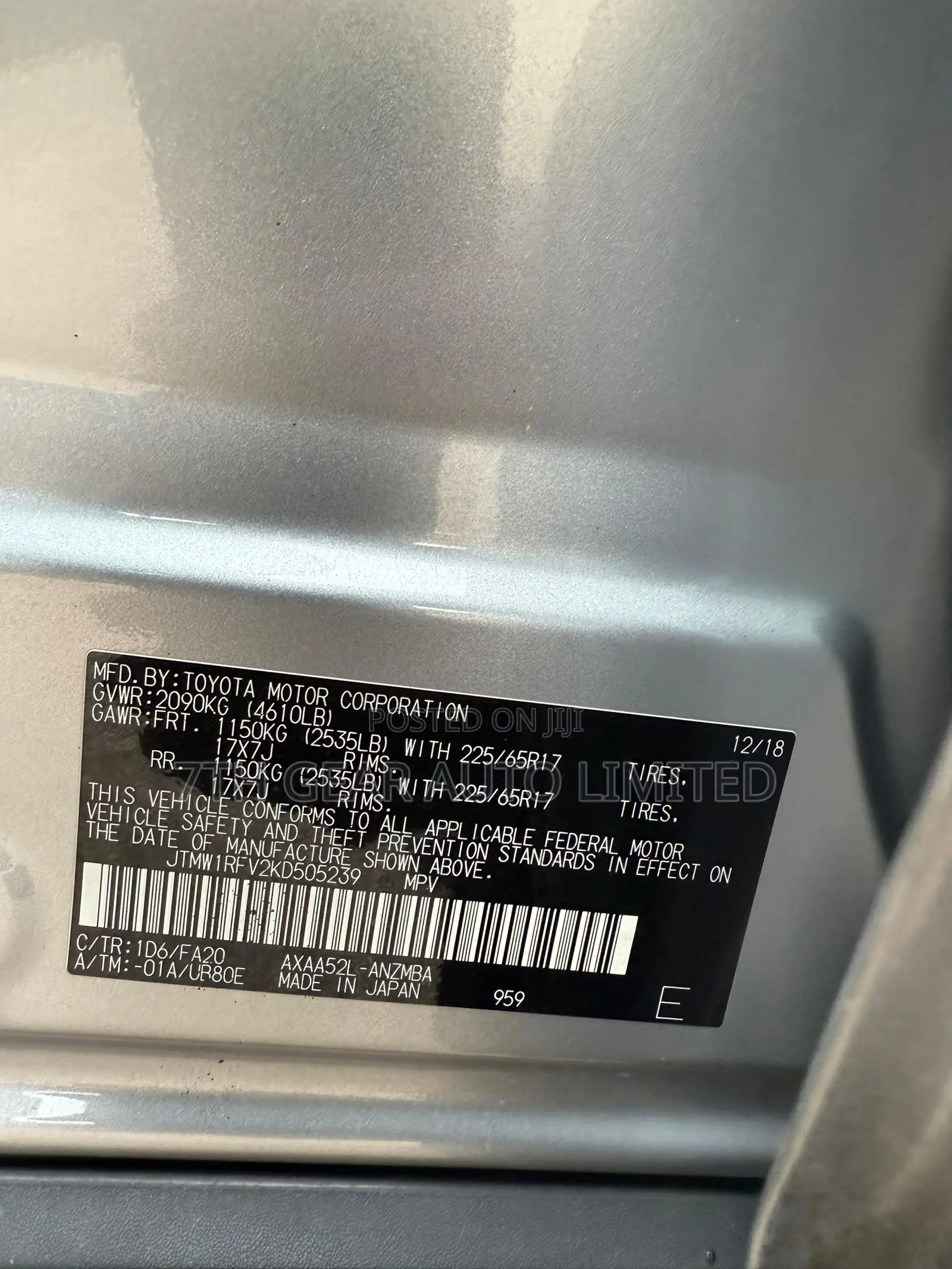 Toyota RAV4 XLE Premium AWD 2019 Silver