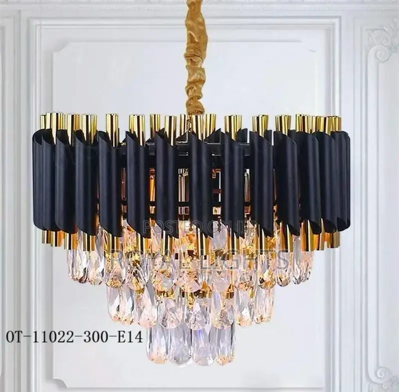 Black and Gold Crystal Chandelier