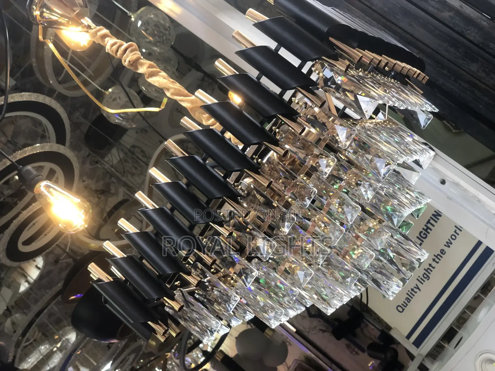 Black and Gold Crystal Chandelier