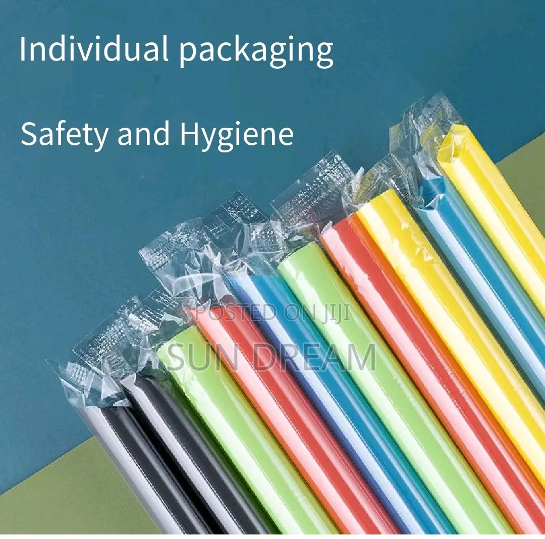 100 PCS Wide Drinking Straw Smoothie Straws Disposable Juice 21cm
