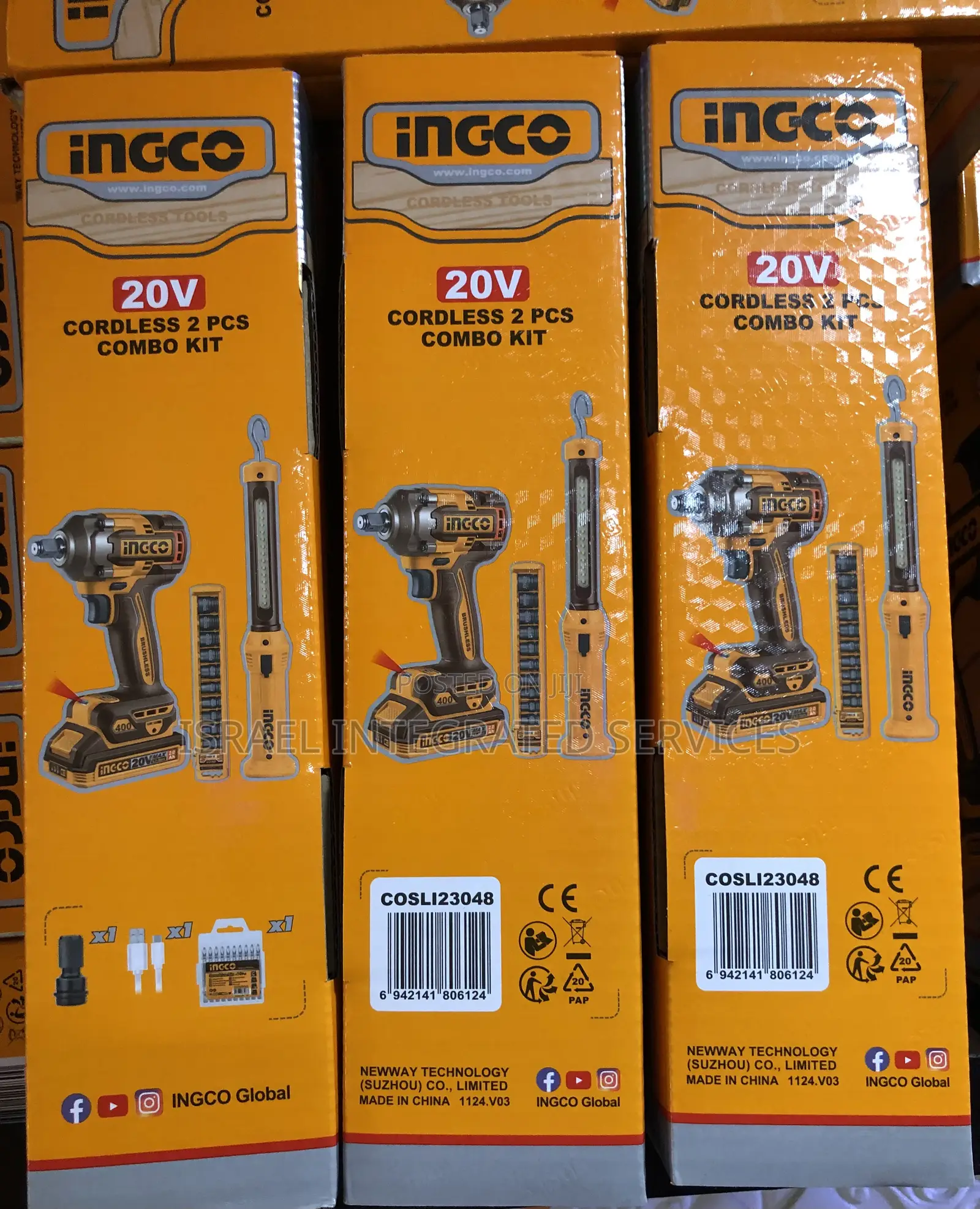 Impact Socket Ingco 20v Cordless 2 PCS Combo Kit