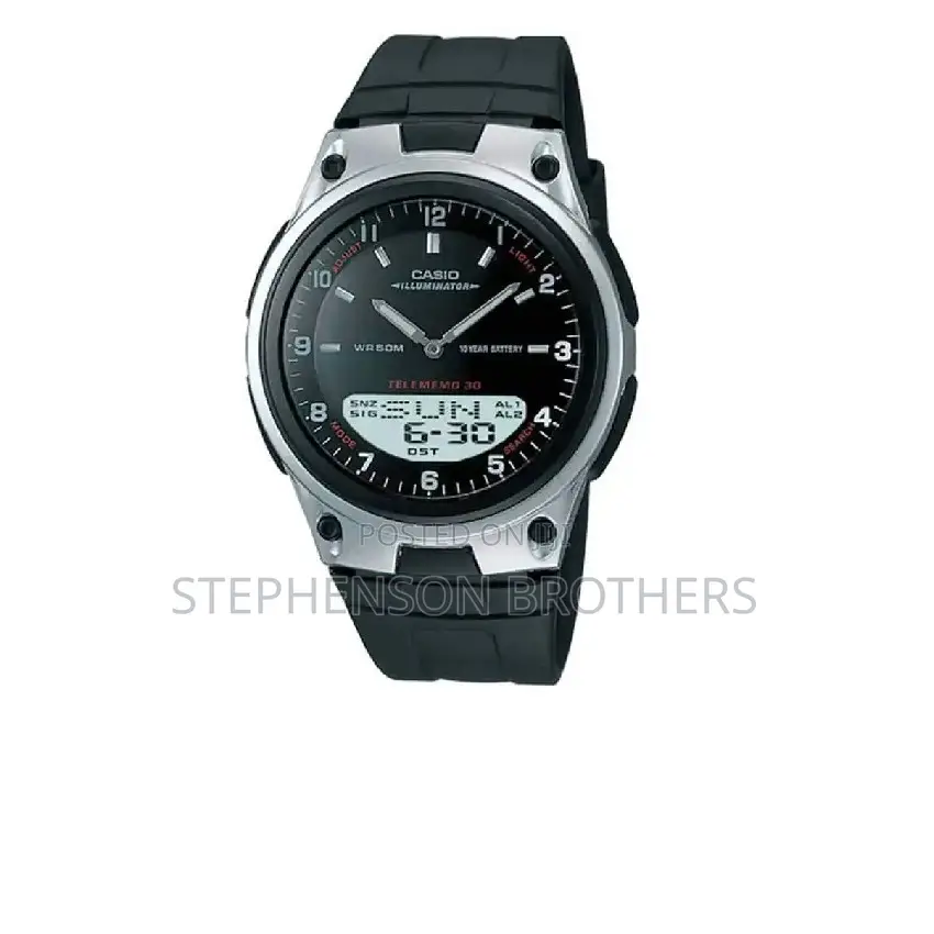 Casio Aw80-1av Men’S Analog-Digital Databank Black Resin Medium Watch