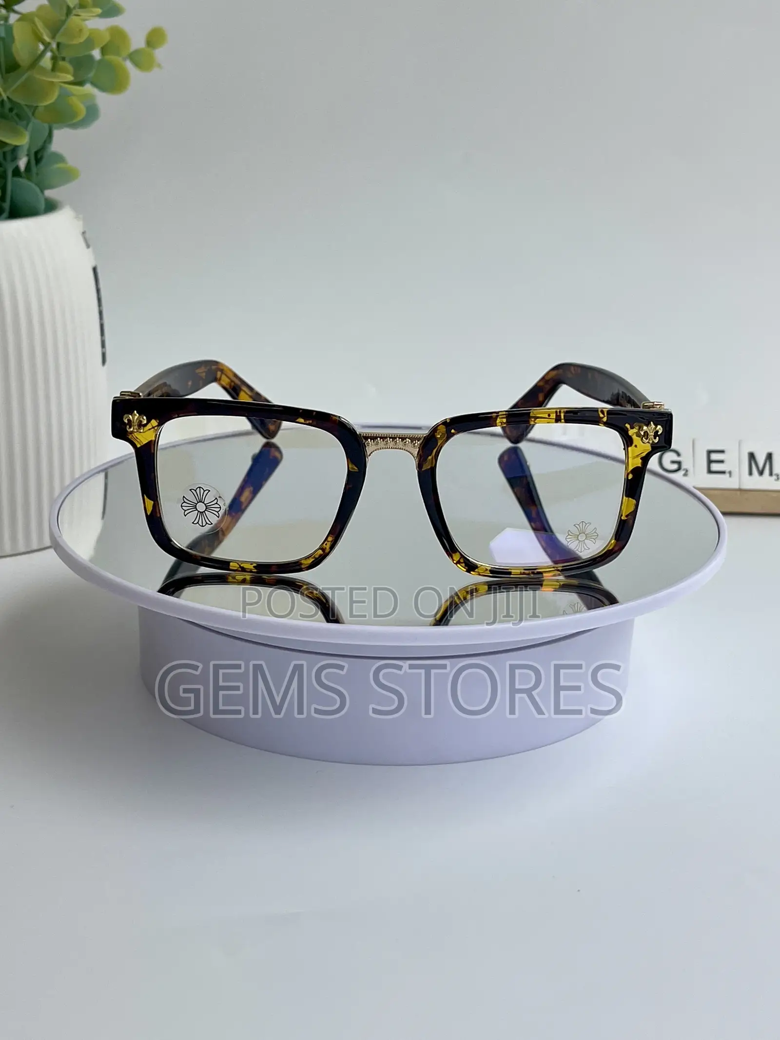 Chrome Heart Blue-Light Blocking Glass With Tortoiseshell Frame