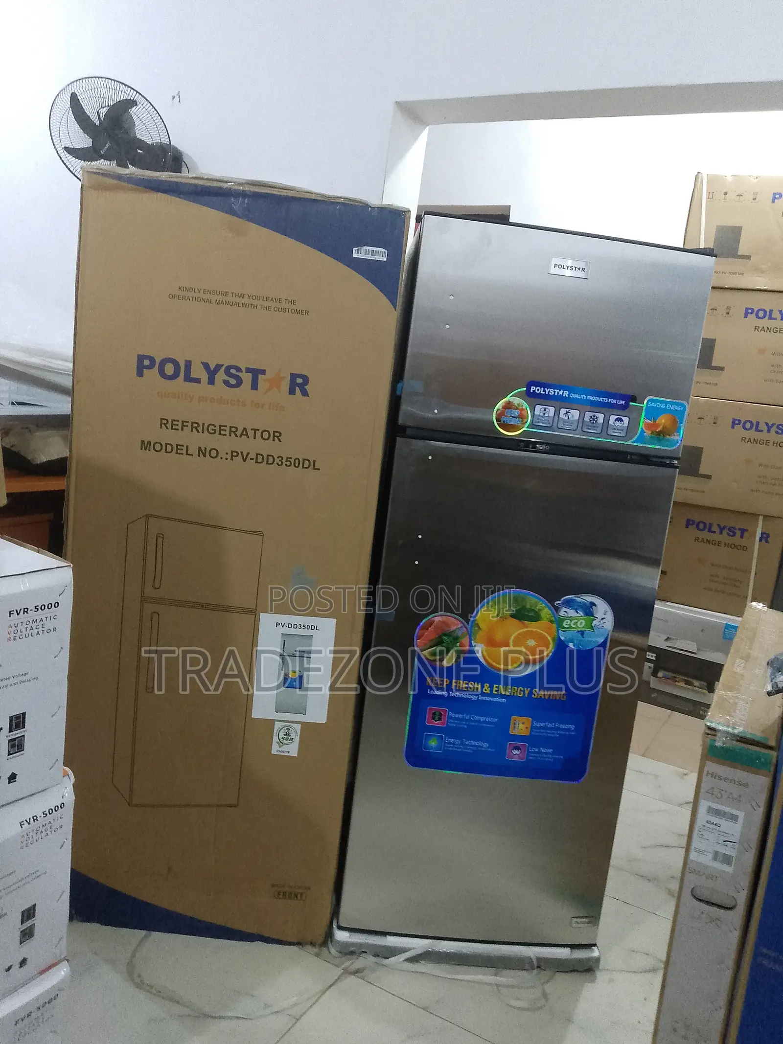 Polystar Ice Wave Double Door Refrigerator Pv-Dd350dl