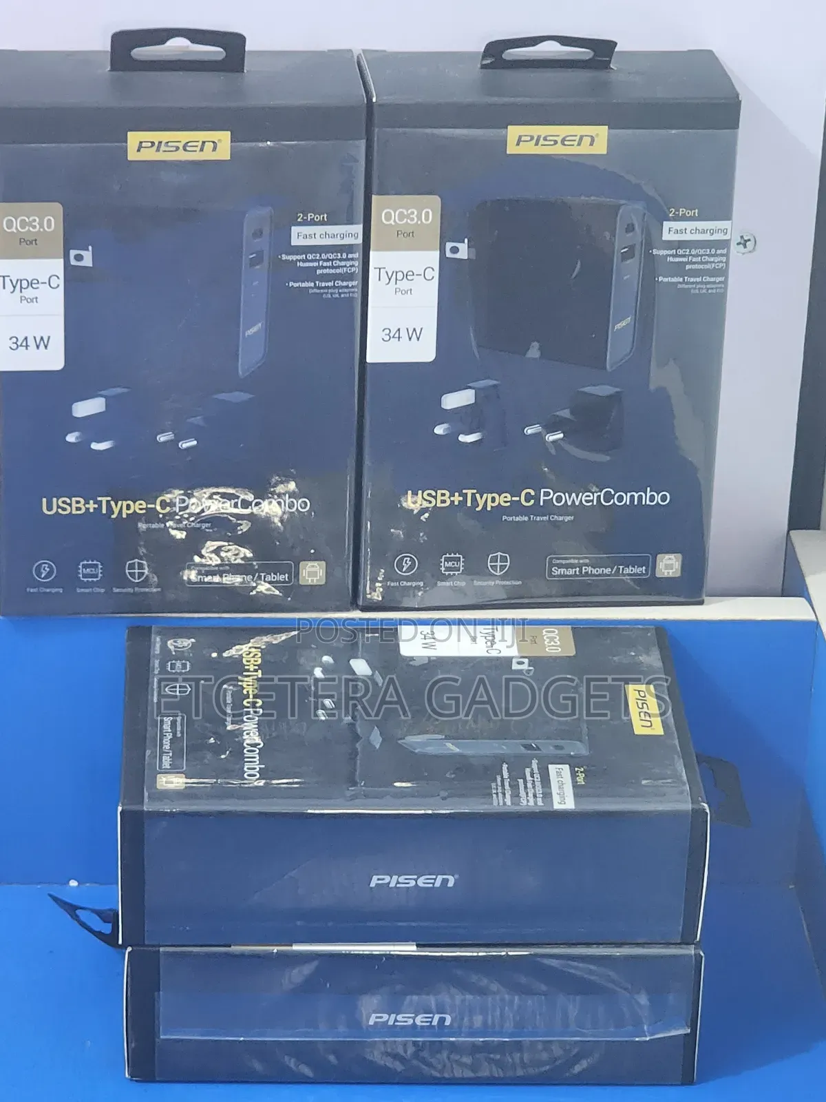 Pisen 34w Type-C Fast Charger With Usb Port