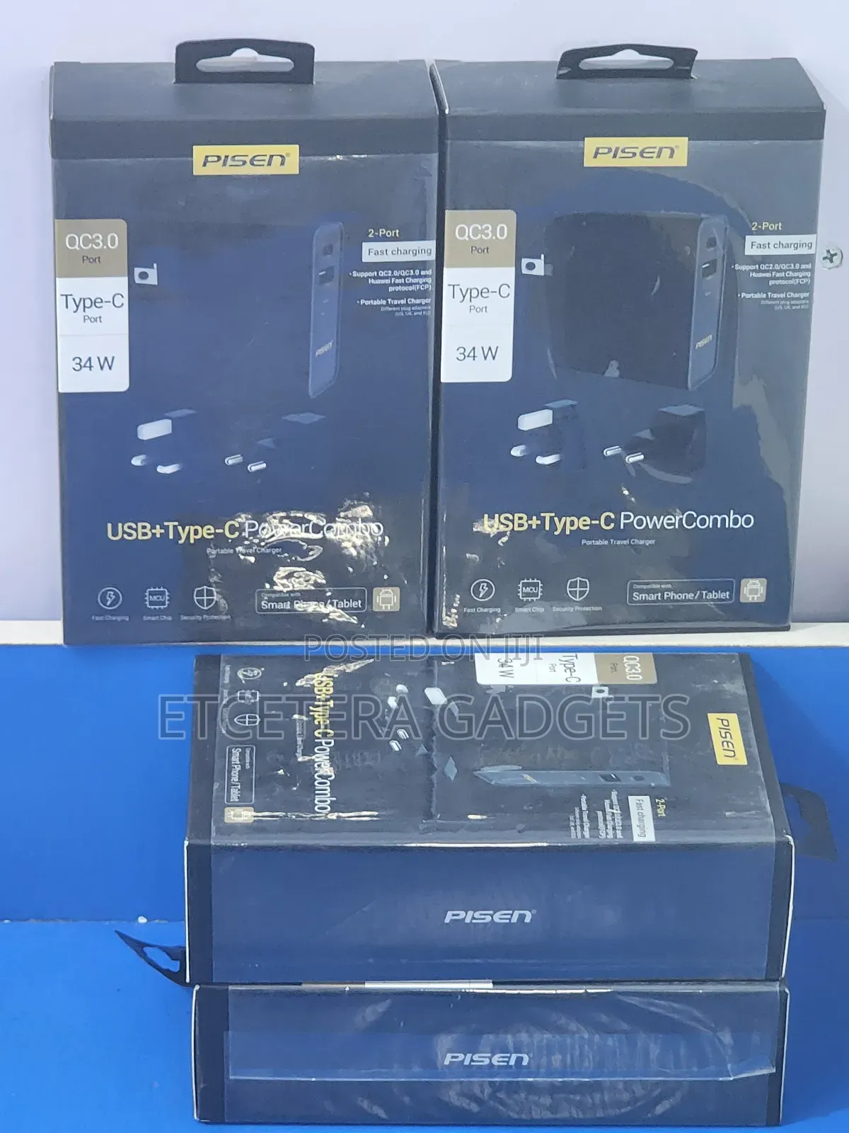Pisen 34w Type-C Fast Charger With Usb Port