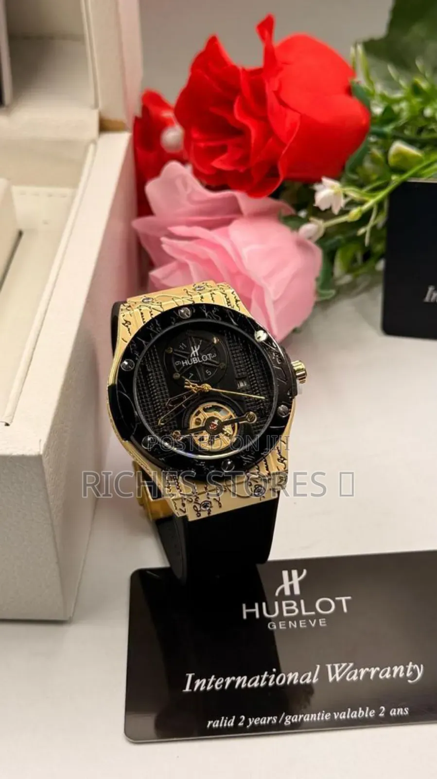 Hublot Suede Leather Wristwatch
