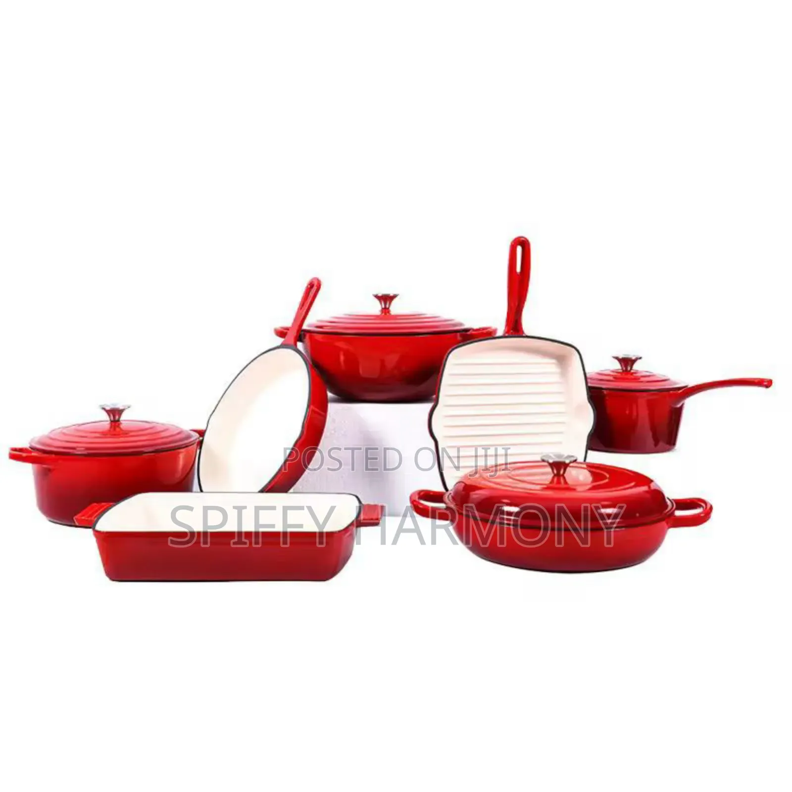 7pcs Enamel Cast Iron Pot