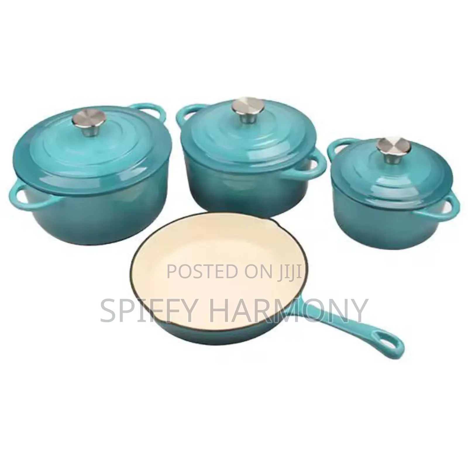 4pcs Enamel Cast Iron Pots
