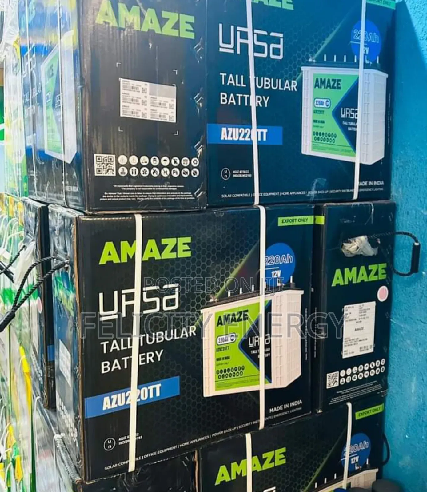 Amaze Tubular Battery 220amps 12v ( 24 Months Warranty)