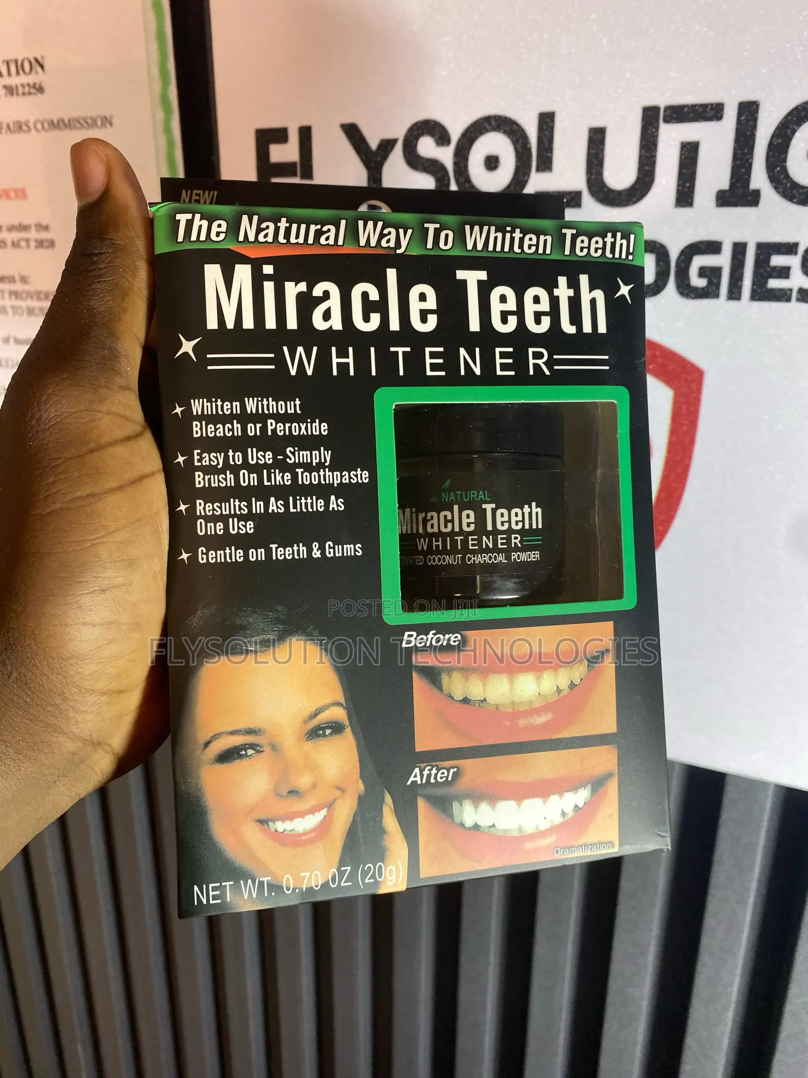 Miracle Teeth Whitener Activated Coconut Charcoal Powder