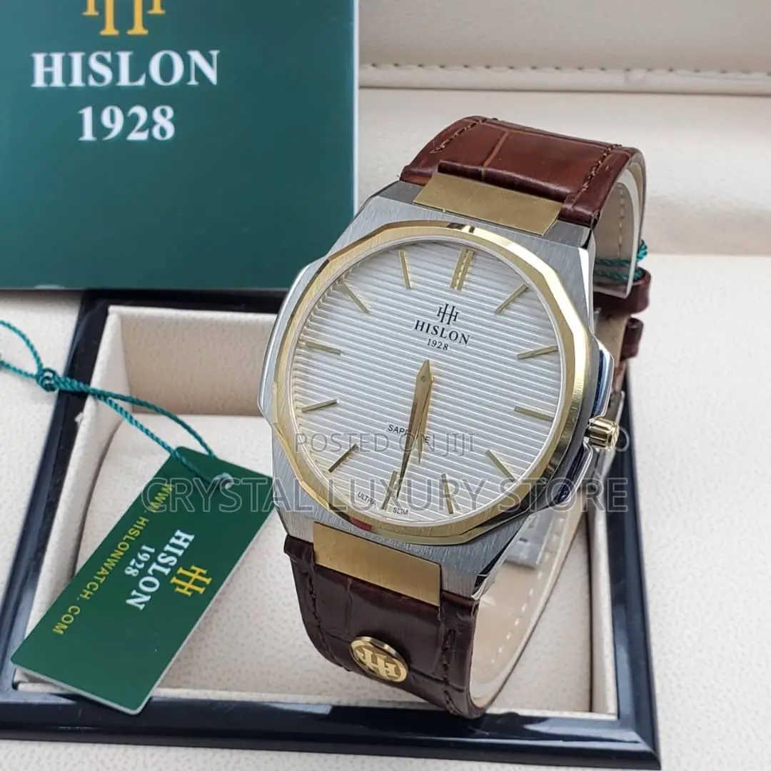 Hilson Quality Luxury Men Genuine Leather Wristwatch