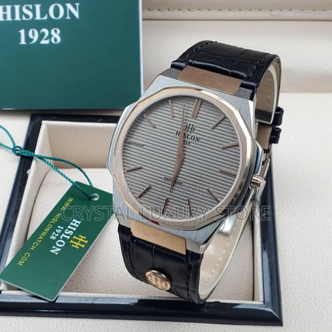 Hilson Quality Luxury Men Genuine Leather Wristwatch