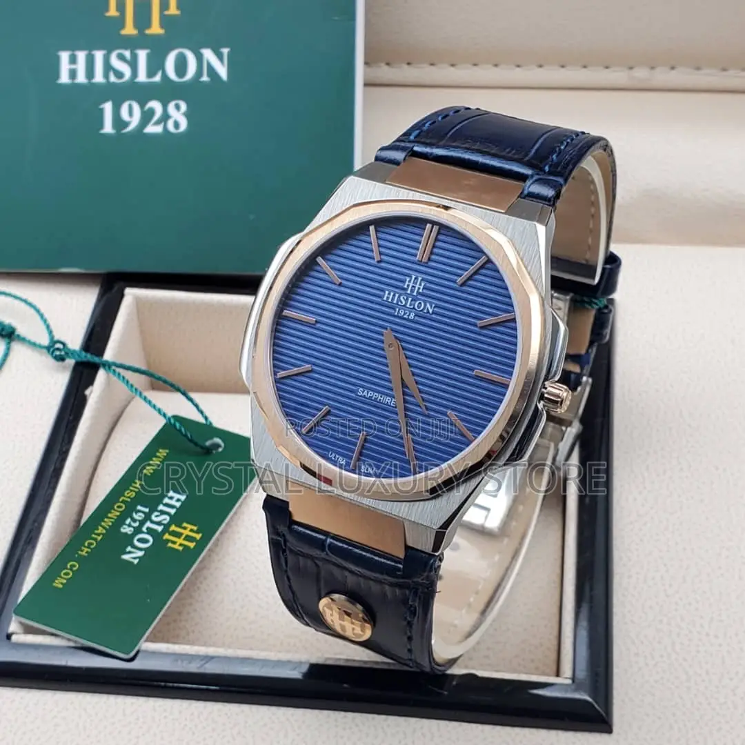 Hilson Quality Luxury Men Genuine Leather Wristwatch