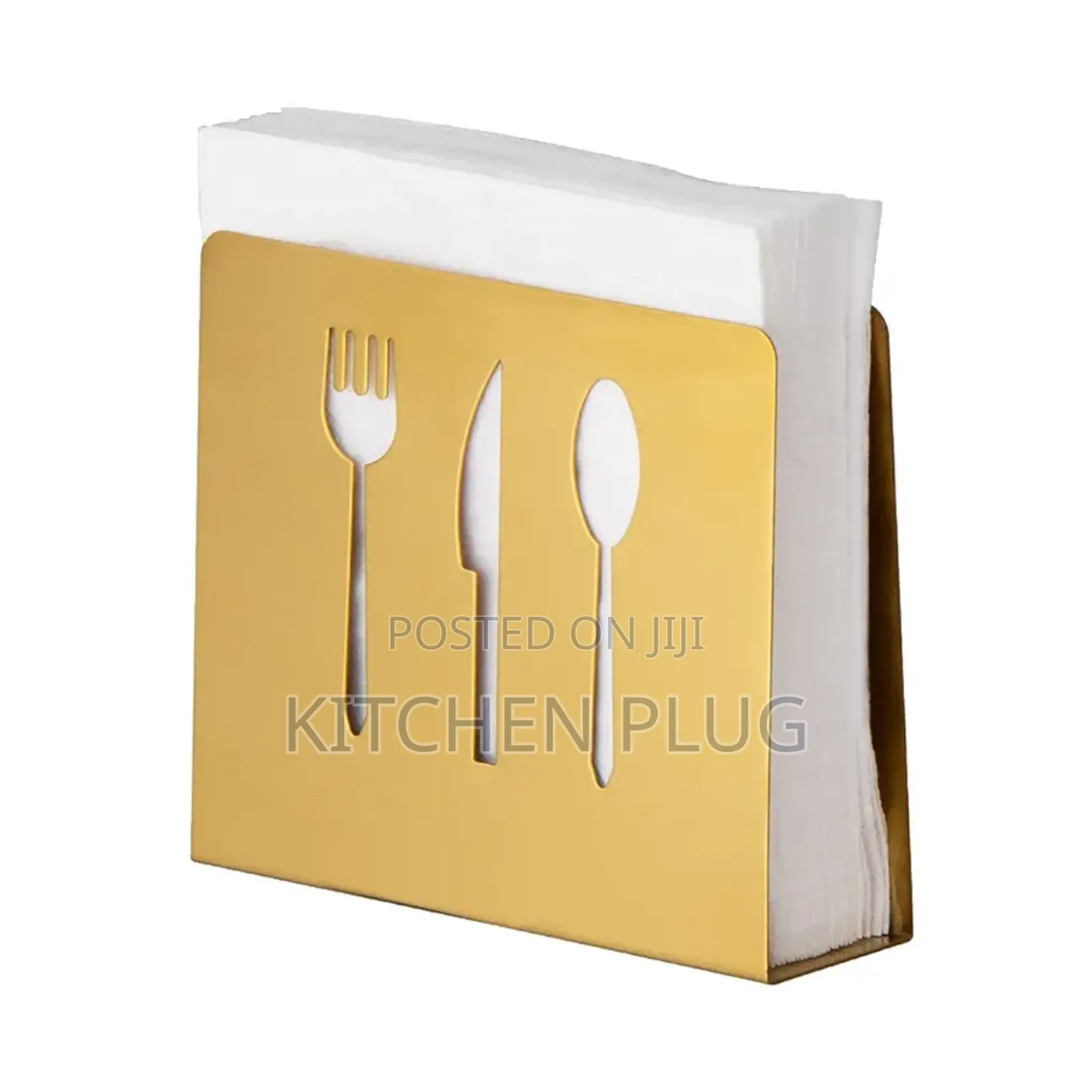 Gold-coloured, Stainless Steel Napkin Holder For Hotel, Restaurants,
