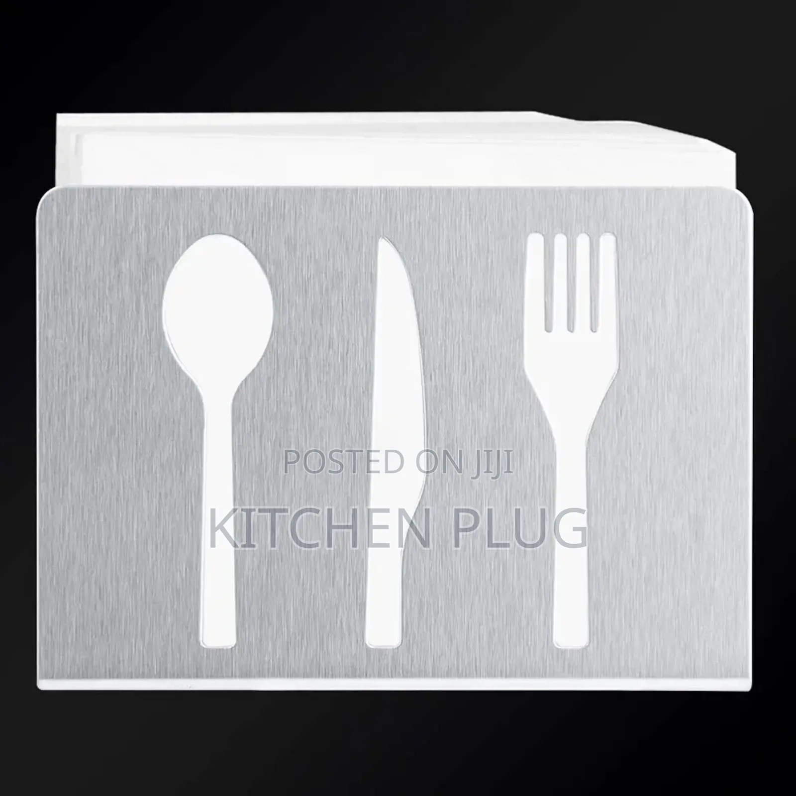 Silver-Coloured, Stainless Steel Napkin Holder