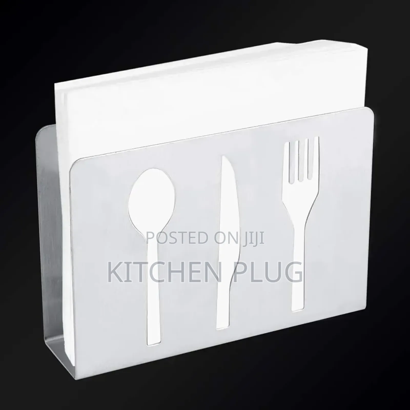Silver-Coloured, Stainless Steel Napkin Holder
