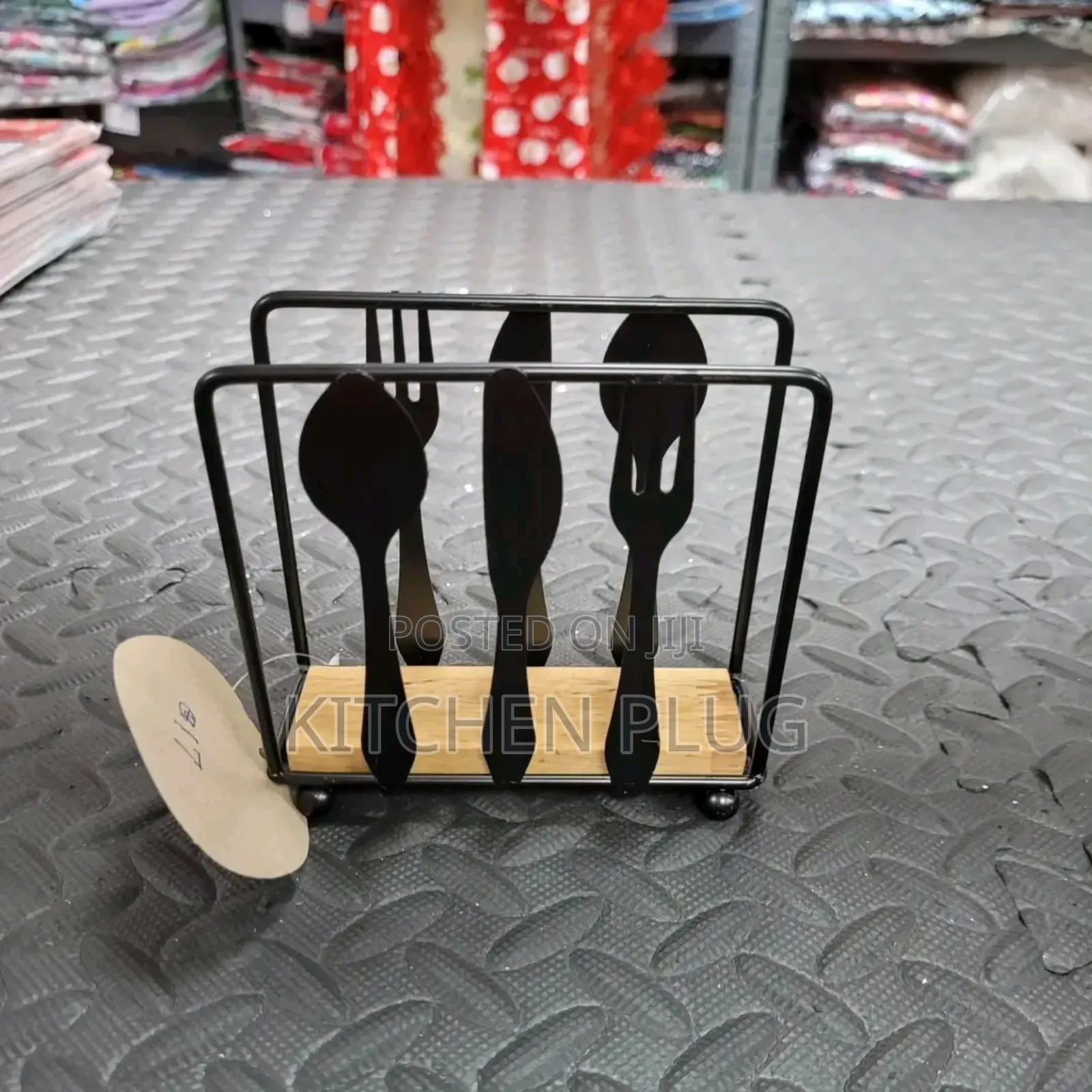 Modern Metal Napkin Holder With a Wooden Base