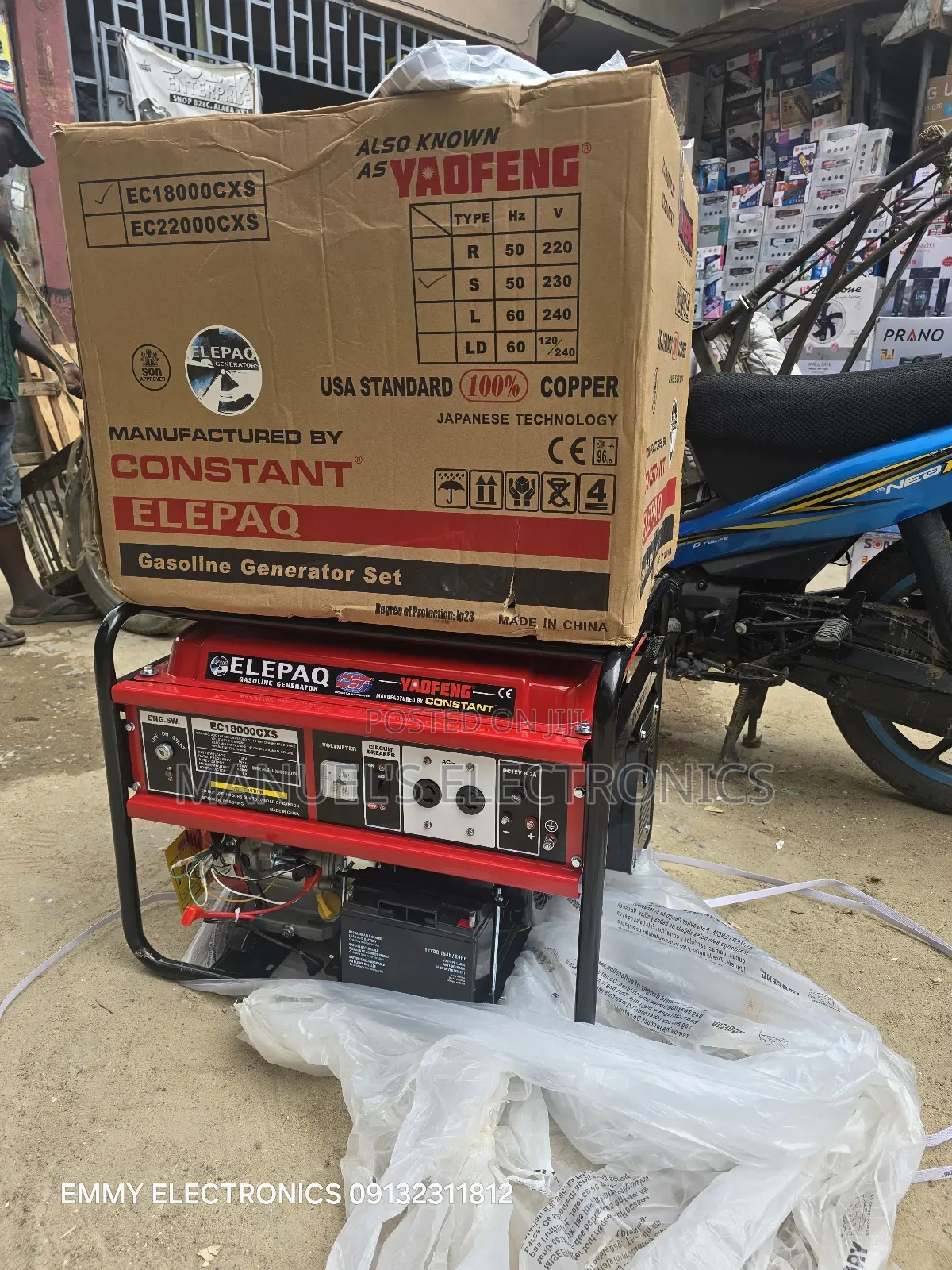 Original Elepaq Constant Petrol Generator 8.5kva 100%Copper Coil