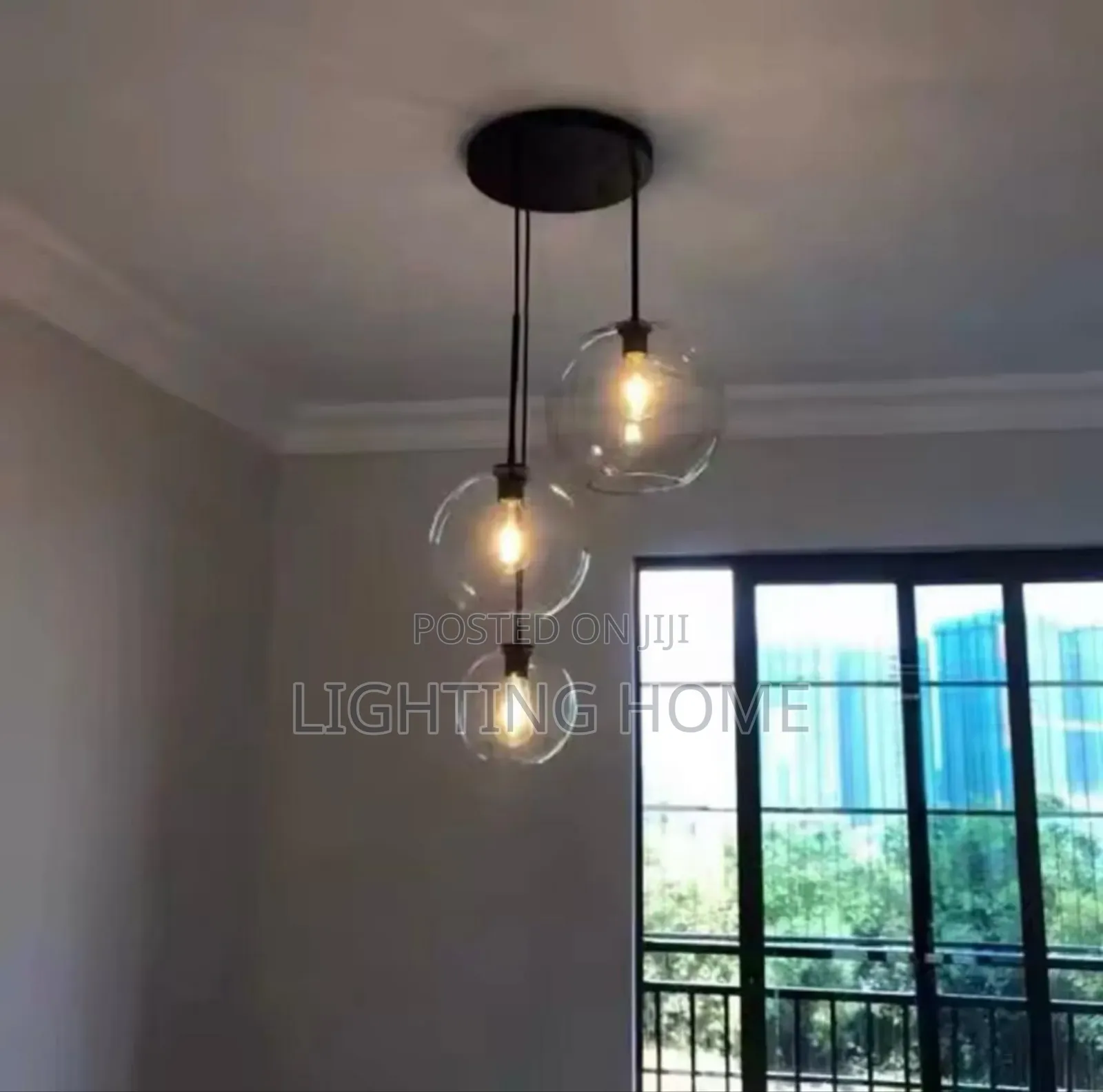 Pendant Light 3in1 Smoky Glass