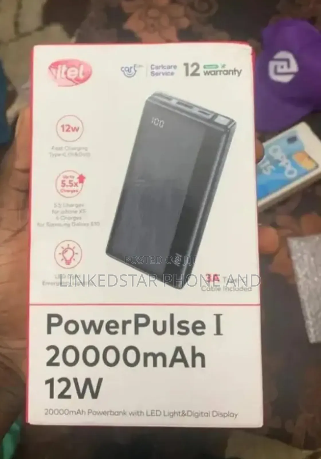Itel 20000mah 12w Fast Charging, Torch Power Bank