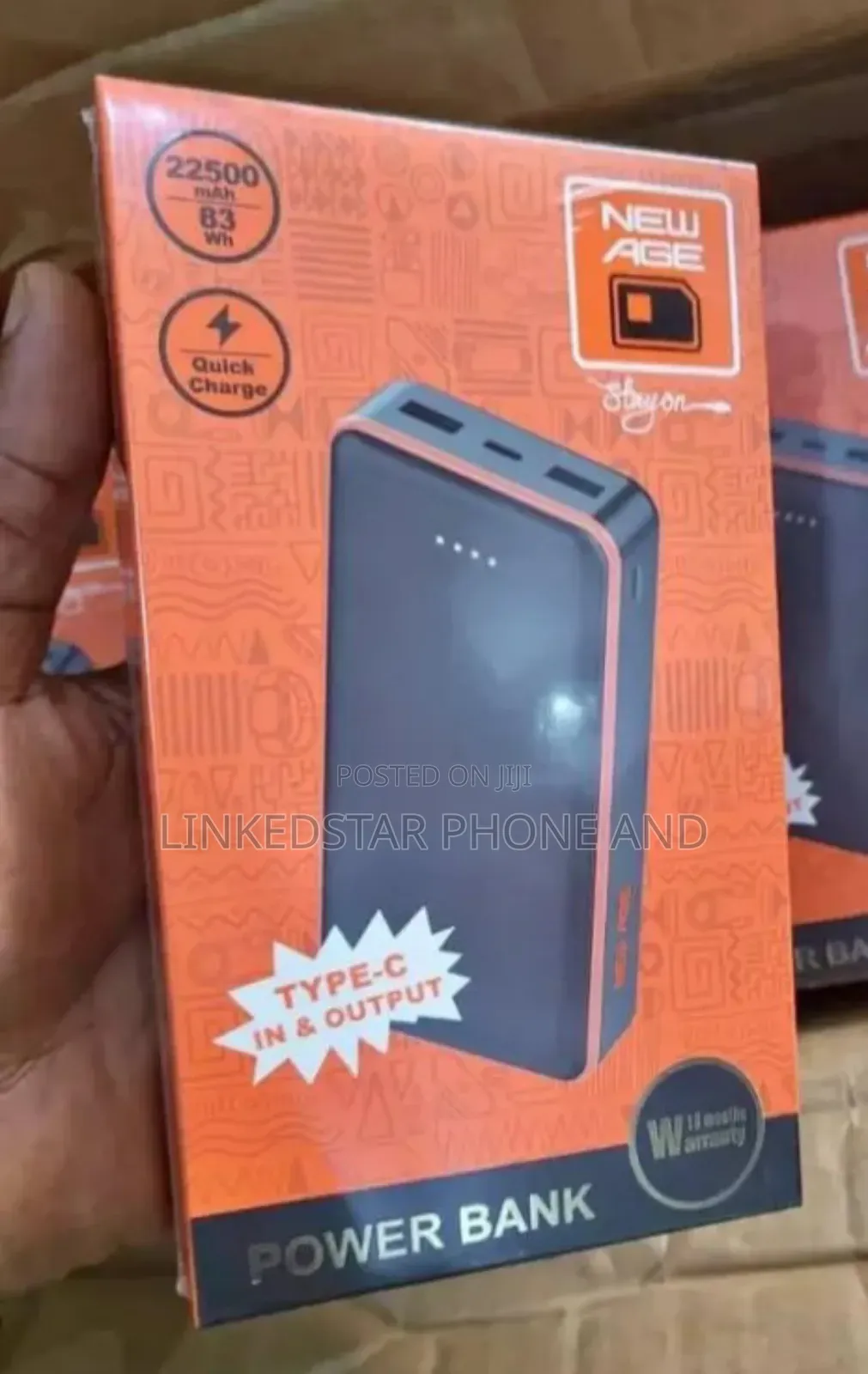 New Age 22500mah Power Bank (With 3a Type-C Input Output Port)