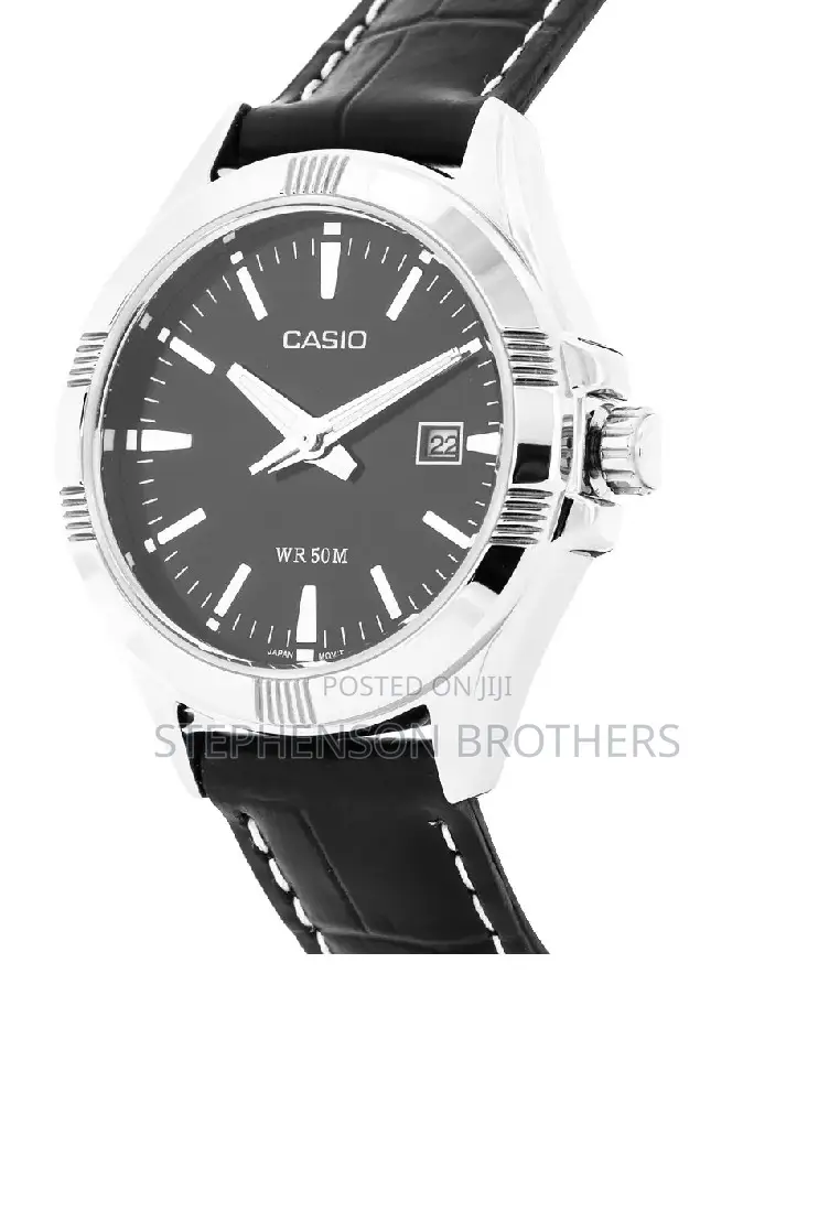 Casio LTP-1308l-1avdf Black Leather Strap Watch for Women