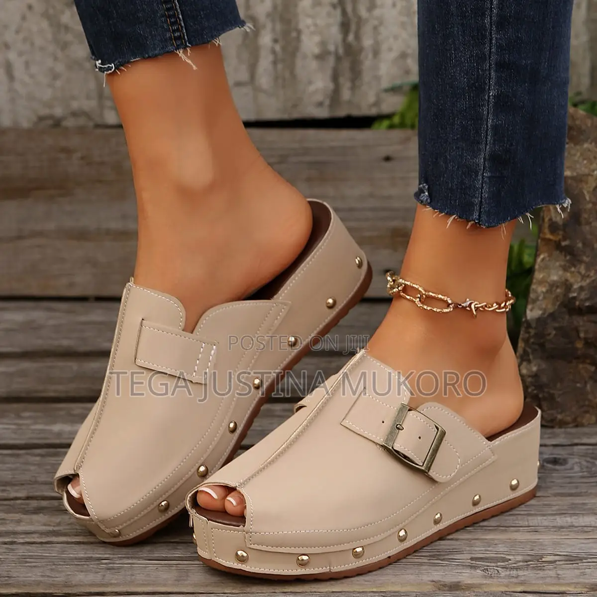 Multipurpose Female Leather Pam Slippers
