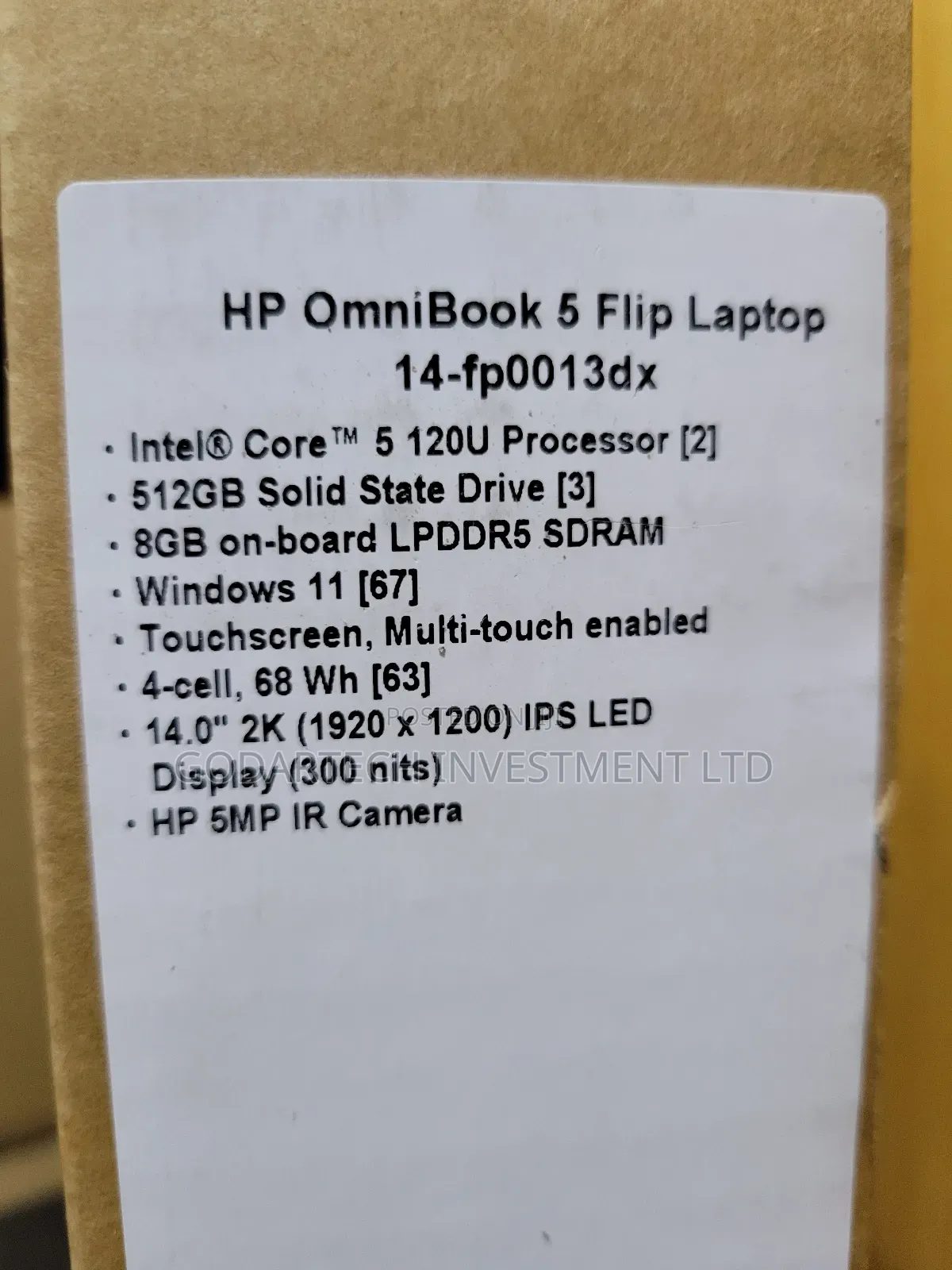 New Laptop HP OmniBook 5 Flip 8GB Intel Core i5 SSD 512GB