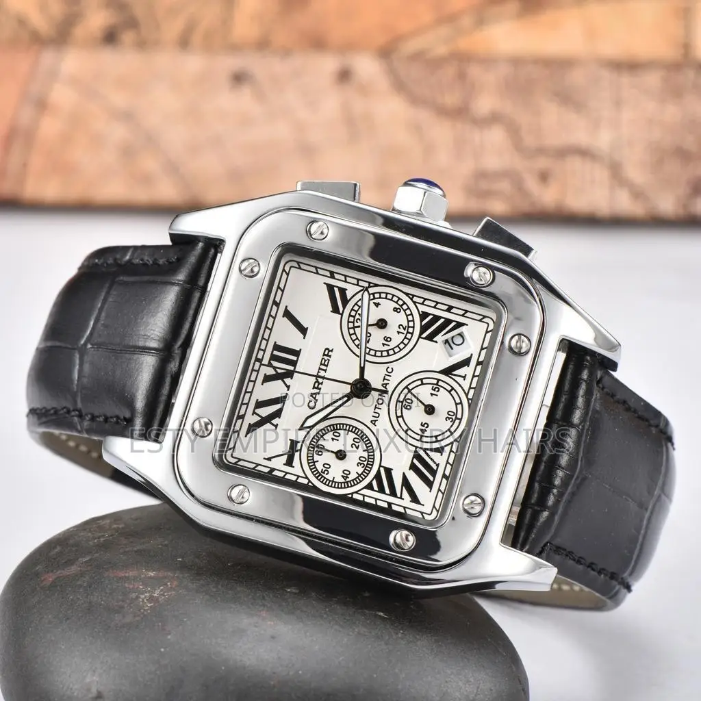 High Quality Luxury Cartier Leather Wristwatch