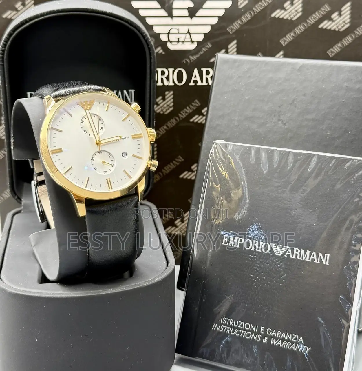High Quality Luxury Emporio Armani Leather Wristwatch