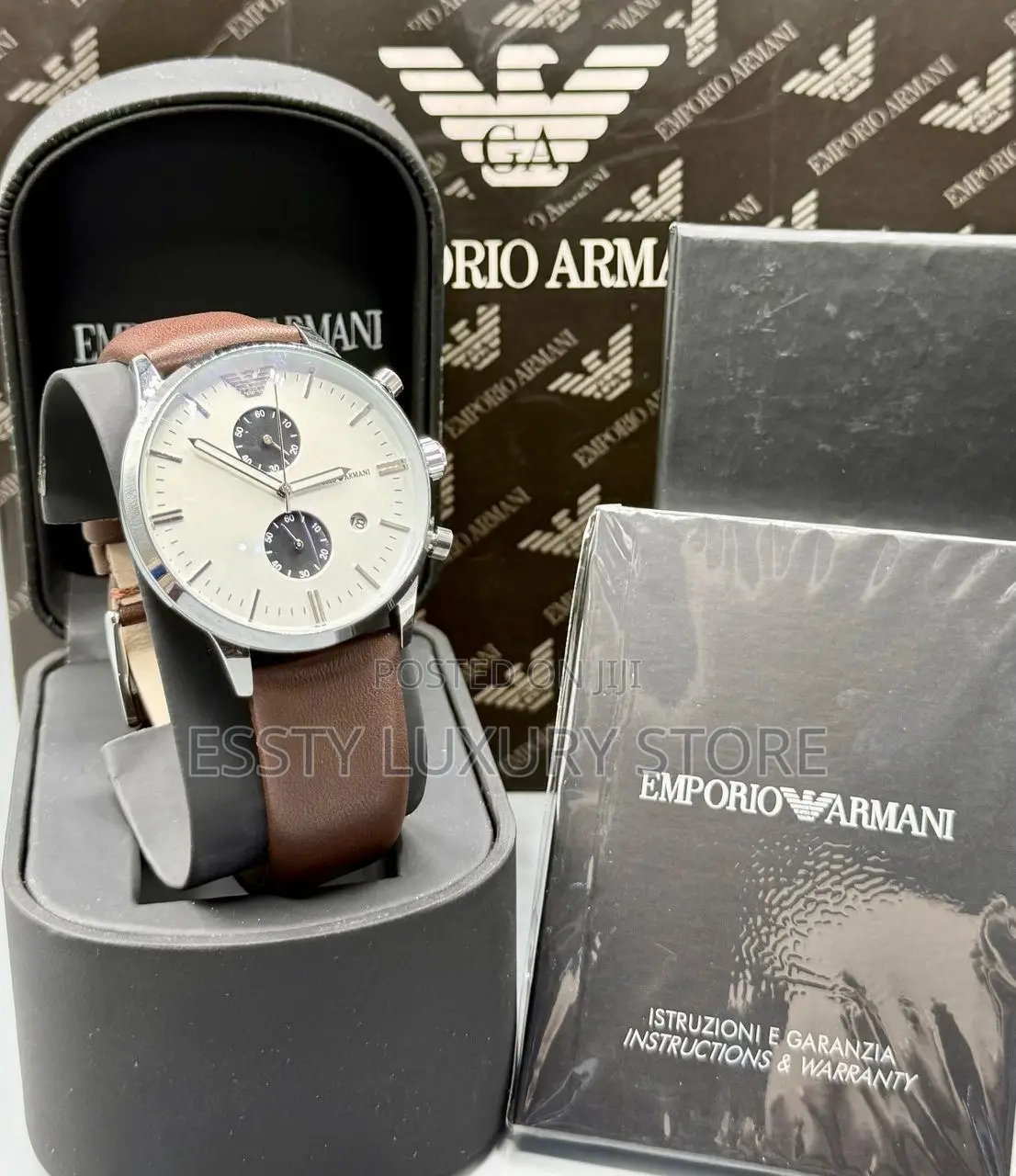 High Quality Luxury Emporio Armani Leather Wristwatch
