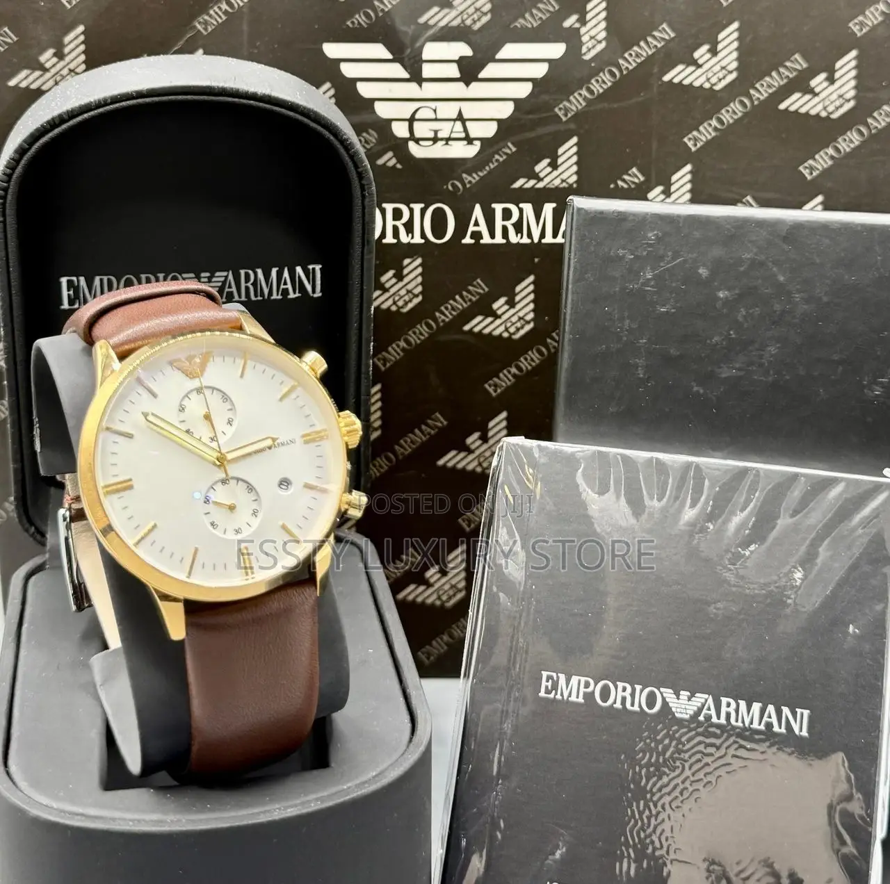 High Quality Luxury Emporio Armani Leather Wristwatch