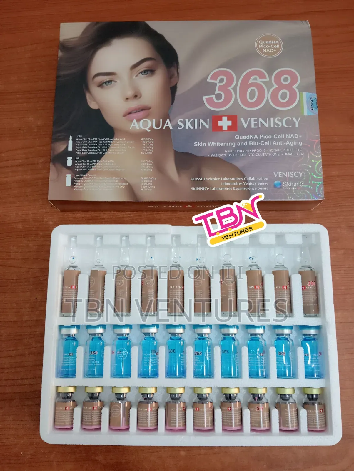 Aqua Skin Veniscy 368 With Nad+ Whitening Anti-Aging Glutathione Iv