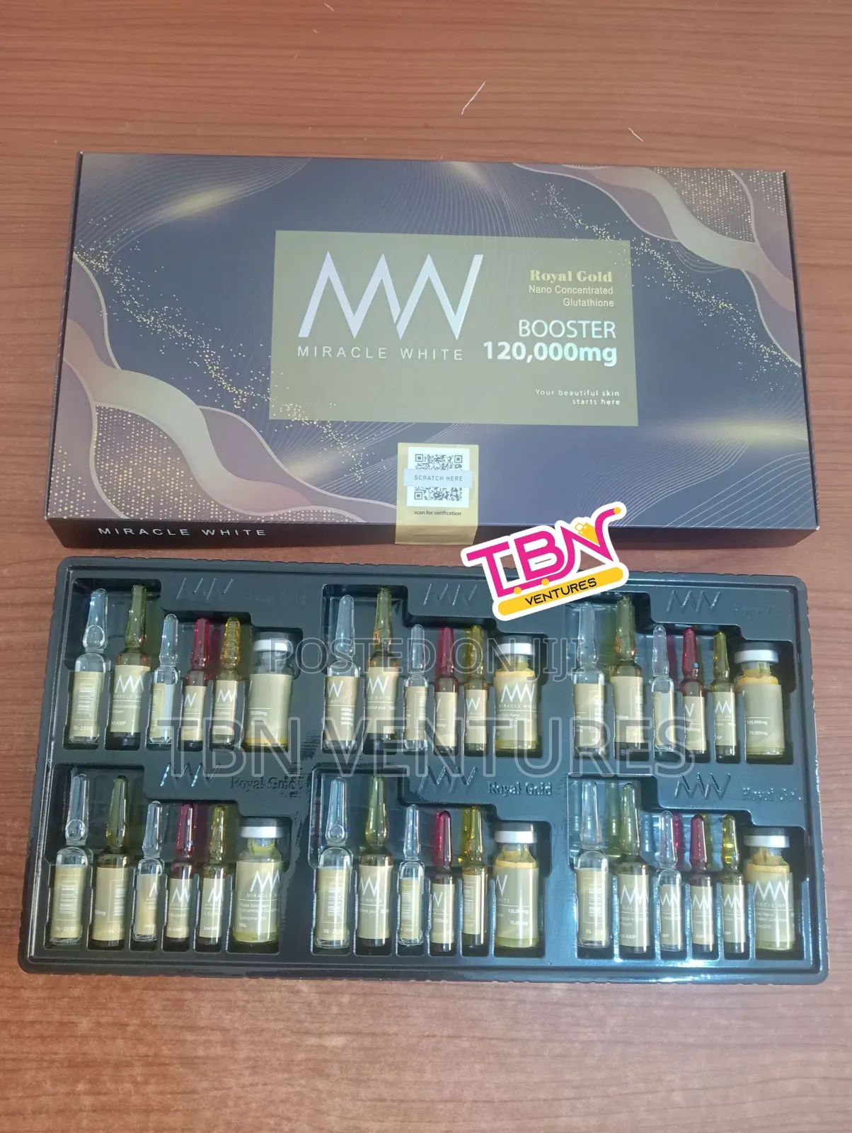 Miracle White Royal Gold Booster Glutathione 120,000mg Inj