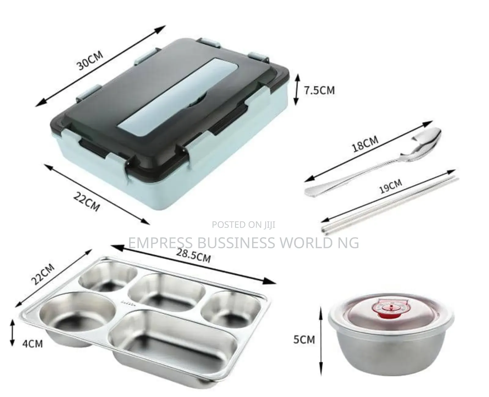 5 Compartment Lunch Box With Spoon Bowl
(2600ml Lunch Box)