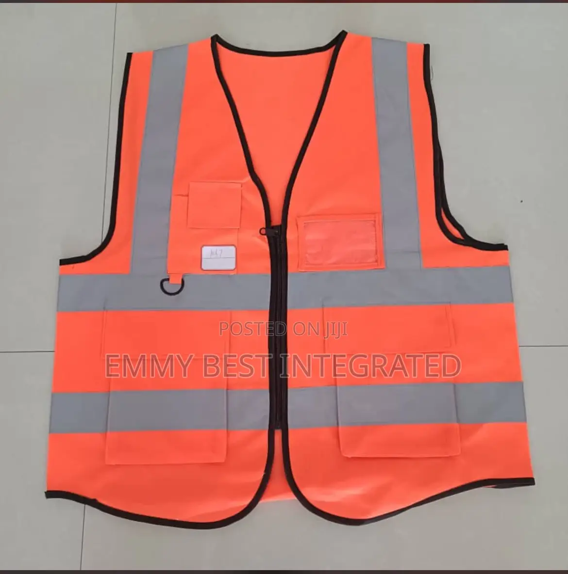Orange Reflective Safety Vest With Pockets