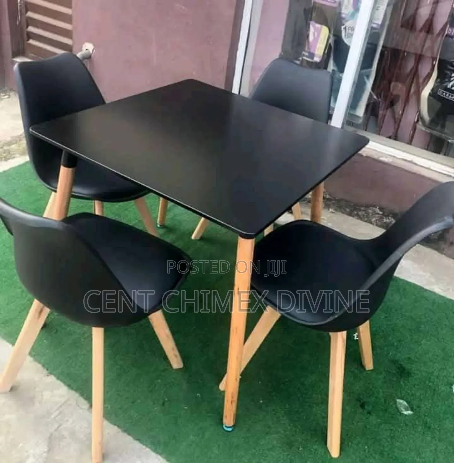 80by80 Square Wood Top Table With Chairs