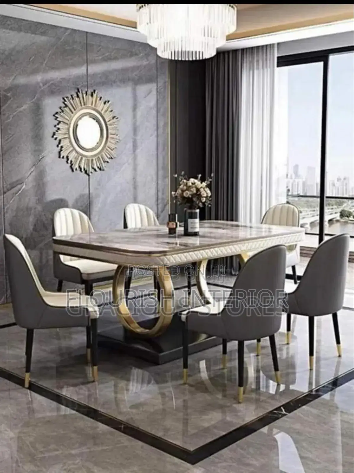 Luxury Standard Unique Marble Dining Set