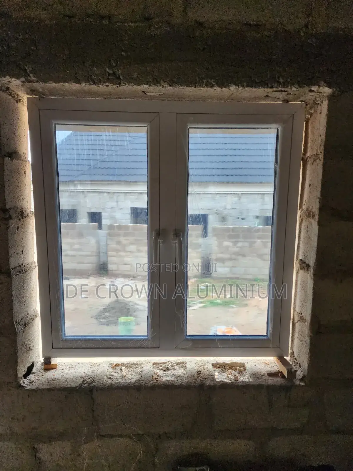 Modern Aluminium Casement Windows With Blue Reflective Glass Lagos