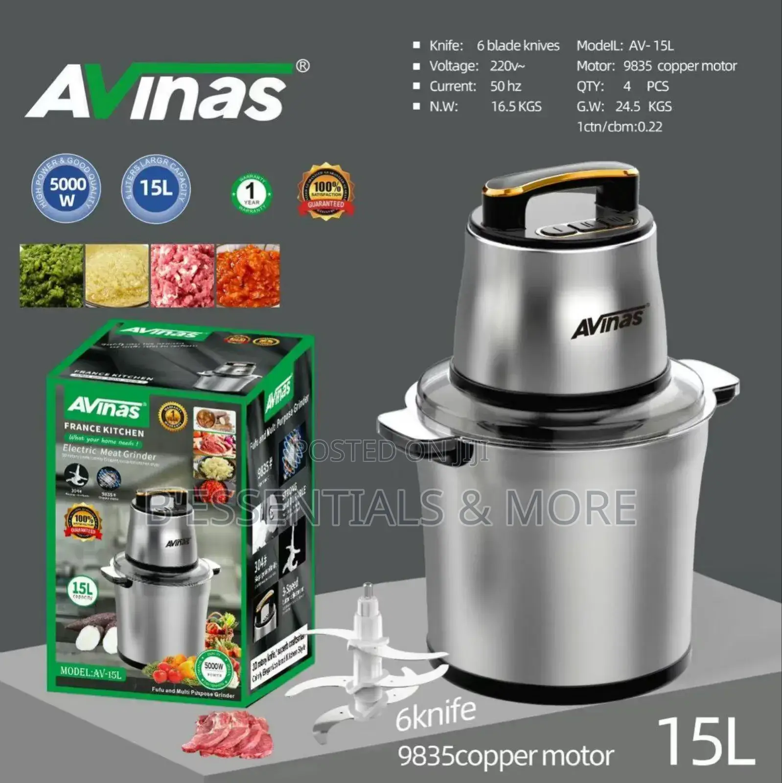Avinas 15l Food Processor Yam Pounder